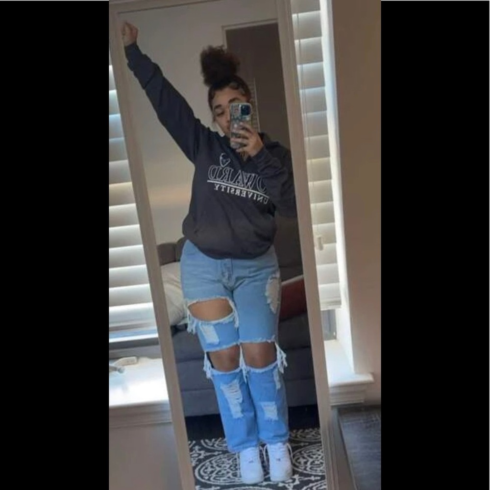 Womens baggy ripped jeans